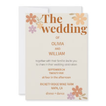 Elegante Boho Bloemen Bruiloft Uitnodiging