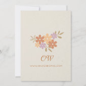 Elegante Boho Bloemen Bruiloft Uitnodiging (Achterkant)