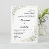 Elegante Boho Bloemen Bruiloftsinvatie Kaart (Staand voorkant)