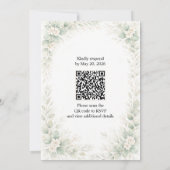Elegante Boho Bloemen Bruiloftsinvatie Kaart (Achterkant)