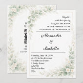 Elegante Boho Bloemen Bruiloftsinvatie Kaart (Voorkant / Achterkant)