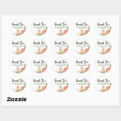 Elegante Boho Bloemen, dank je Ronde Sticker (Vel)