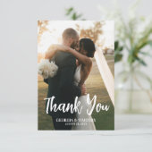 Elegante Boho bloemen, foto Bedankkaart (Staand voorkant)