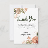 Elegante Boho bloemen, foto Bedankkaart (Achterkant)