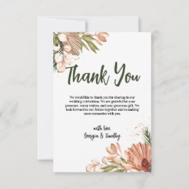 Elegante Boho bloemen, foto Bedankkaart