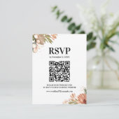 Elegante Boho bloemen, foto RSVP Kaartje (Staand voorkant)