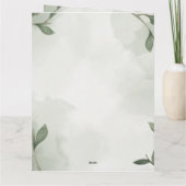 Elegante Boho Bloemen Groen Bruiloft Kaart (Achterkant)