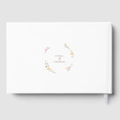 Elegante boho bloemen Kalligrafie Trouwen Gastenboek (Achterkant)