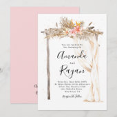 Elegante Boho Bloemen Luifel Bruiloft Kaart (Voorkant / Achterkant)