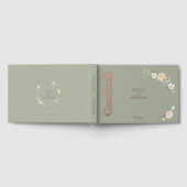 Elegante boho bloemen Sage Wedding Gastenboek (Volledig)