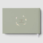 Elegante boho bloemen Sage Wedding Gastenboek (Achterkant)