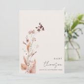 Elegante Boho Bloemen Zwangerschap Aankondiging (Staand voorkant)