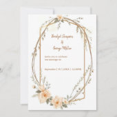 elegante boho bloemenbruiloft krans kaart (Voorkant)