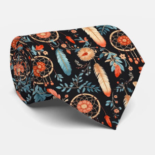 Elegante Boho bloemendroom catcher betegeld Stropdas