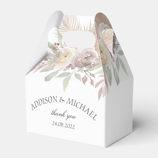 Elegante Boho bloemengunstbox Bedankdoosjes (Achterkant)