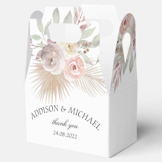 Elegante Boho bloemengunstbox Bedankdoosjes (Geopend)