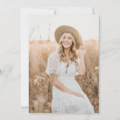 Elegante Boho Bloemense Feestuitnodiging Afstudere Kaart (Achterkant)