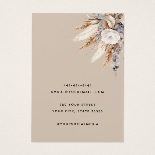 Elegante Boho bloemensieraden oorbel display kaart (Achterkant)