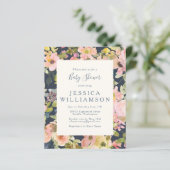 Elegante Boho-bloemige baby shower uitnodiging met (Staand voorkant)