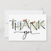 Elegante Boho Bloemige Bedankkaartjes Bedankkaart (Voorkant)