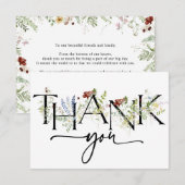 Elegante Boho Bloemige Bedankkaartjes Bedankkaart (Voorkant / Achterkant)