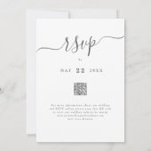 Elegante Boho Bloemige Blauwe Trouw QR Code Kaart (Achterkant)