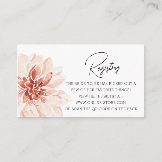 Elegante Boho bloemige bruidschatregistratie  Informatiekaartje (Voorkant)