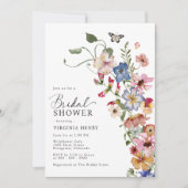 Elegante Boho Bloemige Bruidsdouche Kaart (Voorkant)