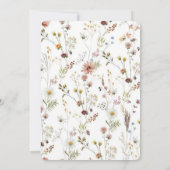 Elegante Boho Bloemige Bruidsdouche Wildflower Kaart (Achterkant)