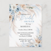 Elegante Boho Bloemige Bruidsmeisjesborrel Briefkaart (Voorkant)