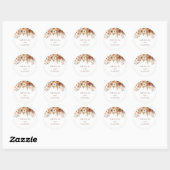Elegante Boho Bloemige Bruiloft Ronde Sticker (Vel)