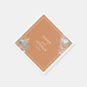 Elegante Boho Bloemige Bruiloft Servet (Hoek)