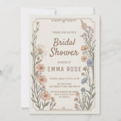 Elegante Boho Bloemige Bruiloft Uitnodiging (Voorkant)