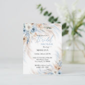 Elegante Boho Bloemige Bruiloftsdouche Briefkaart (Staand voorkant)