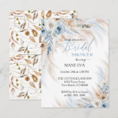Elegante Boho Bloemige Bruiloftsdouche Briefkaart (Voorkant / Achterkant)