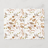 Elegante Boho Bloemige Bruiloftsdouche Briefkaart (Achterkant)
