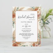 Elegante Boho Bloemige Bruiloftsinvitation Kaart (Staand voorkant)