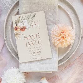Elegante Boho Bloemige Foto Huwelijk Save The Date