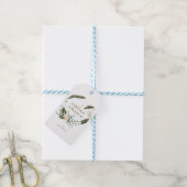 Elegante Boho Bloemige Groene Huwelijk Cadeaulabel (Met Touw)