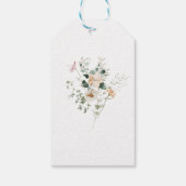 Elegante Boho Bloemige Groene Huwelijk Cadeaulabel (Achterkant)