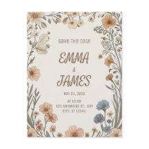 Elegante Boho Bloemige Save the Date Kaart