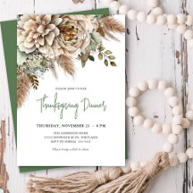 Elegante Boho Bloemige Thanksgiving-diner