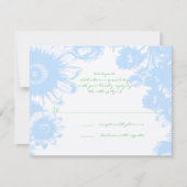 Elegante Boho Bloemige Trouw Pastel Blauwe RSVP (Voorkant)