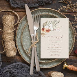 Elegante Boho Bloemige Verloving Feest Kaart
