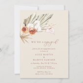 Elegante Boho Bloemige Verloving Feest Kaart (Voorkant)