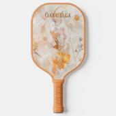 Elegante Boho Bloemige Watercolor Aangepaste Monog Pickleball Paddle (Voorkant)