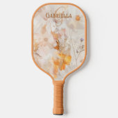 Elegante Boho Bloemige Watercolor Aangepaste Monog Pickleball Paddle (Achterkant)