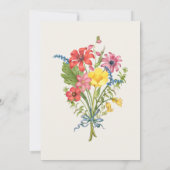 Elegante Boho Bloemige Wilde Bloemen Bruiloft Kaart (Achterkant)