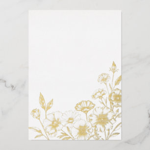 Elegante Boho Bloemlijn Kunstframe Achtergrond Folie Feestdagenkaart