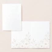 Elegante Boho Bloemlijn Kunstframe Achtergrond Folie Kaarten (Display)
